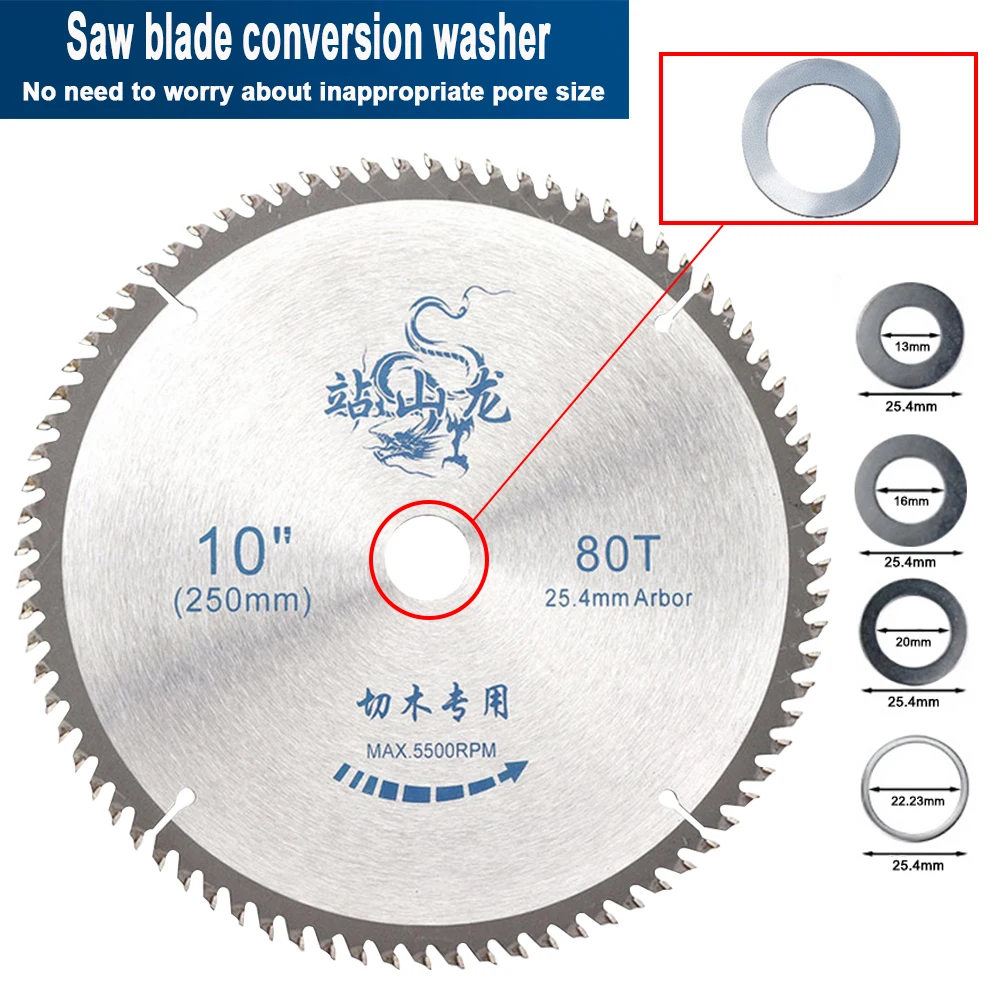 

10 Inch 250mm Circular Saw Blade 80/100 Teeth Carbide Saw Discs Dremel Wood Cutter Flat Cutting Disc for Wood Tool