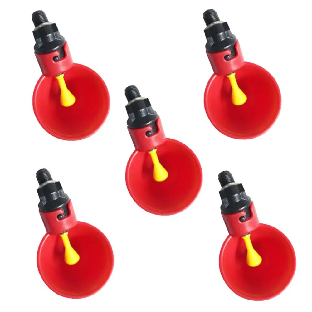 

5 Pcs Chicken Drinking Cup Automatic Drinker Chicken Feeder Plastic Poultry Water Drinking Cups Easy Installation