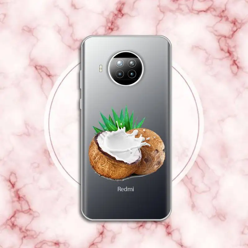 

Summer fruit coconut Phone Case Transparent for xiaomi redmi note 8 9 9s 11 10t lite pro