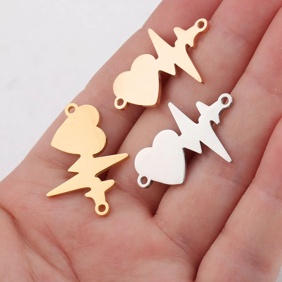 Semitree 5 шт. Подвеска из нержавеющей стали в форме сердца молния изысканные