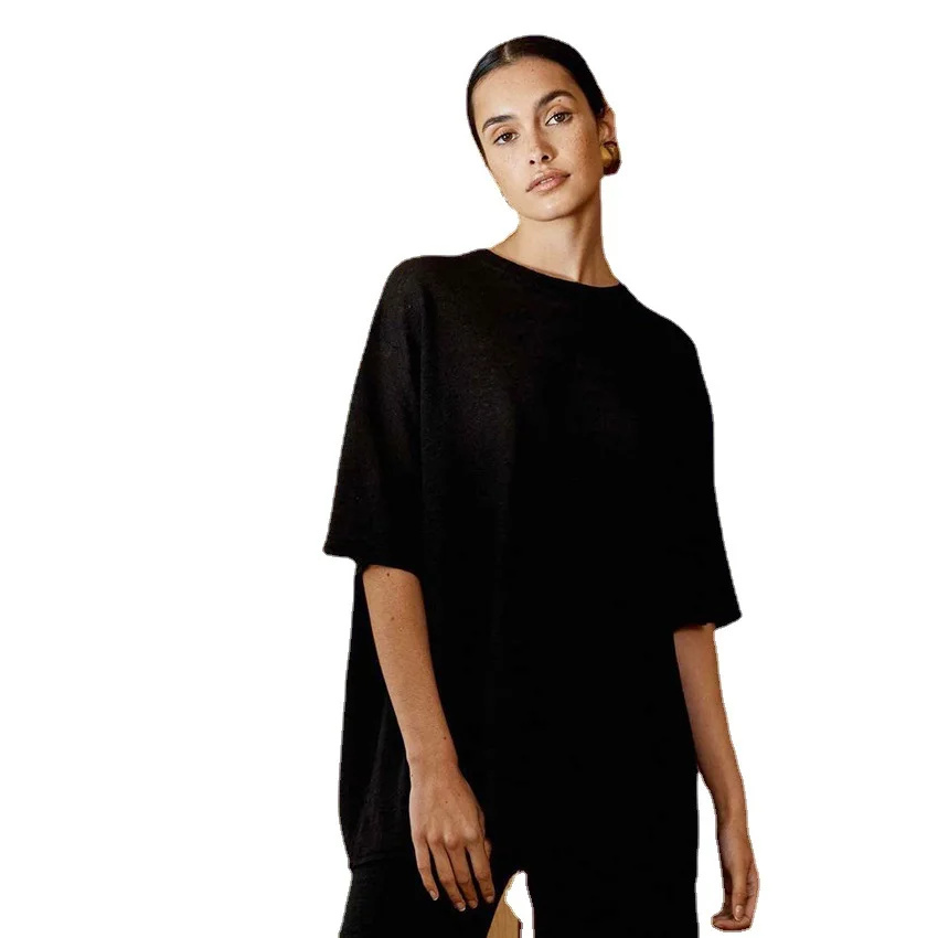 

WEPBEL Women Elegant Summer Outfits Ladies Loose Shirt + Elastic High Waist Wide Leg Pants Two Piece Suit Set