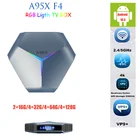 Приставка Смарт-ТВ A95X F4, новая RGB светильник ка, Android 10,0, Amlogic S905X4, 2,4G, 5G, Wi-Fi, 2 ГБ, 4 Гб ОЗУ, 32 ГБ, 64 ГБ, 128 Гб ПЗУ, 4K, HD, YouTube, ТВ-приставка