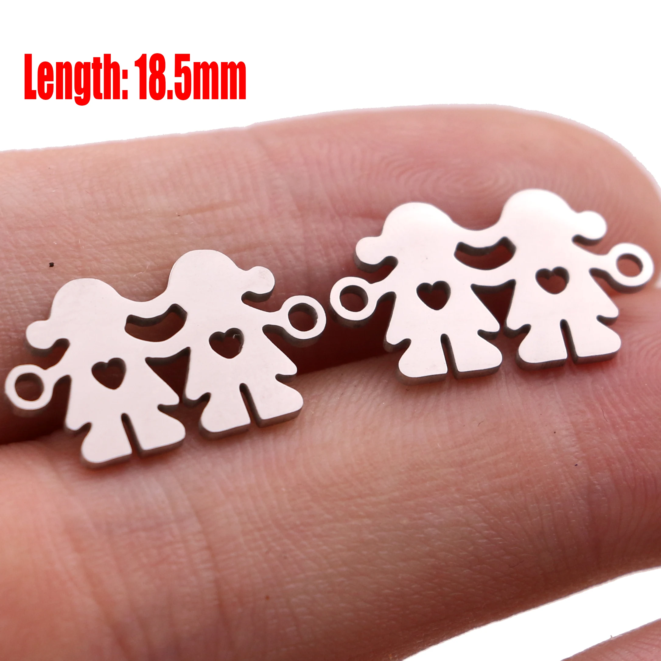 5pcs Family Chain Stainless Steel Pendant Necklace Parents and Children Necklaces Gold/steel Jewelry Gift for Mom Dad New Twice - Цвет: Steel 26