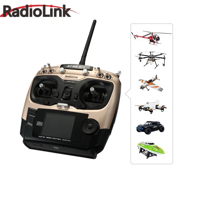 

Radiolink AT9S R9DS R12SM R6DS Radio Remote Control System DSSS FHSS 2.4G 10CH Transmitter Receiver for RC Helicopter/RC BOAT