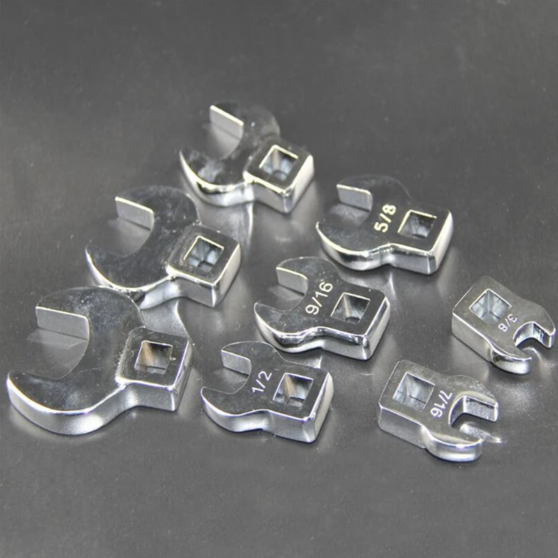 

8-Piece Set of Inch Horn Wrench, Steel Two-Purpose Square Head Wrench, Hardware Tool Wrench Set