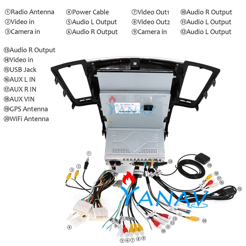 

12.1 inch Car stereo For-Infiniti FX FX25 FX35 FX37 qx70 2010-2019 car radio GPS navigator Multimedia DVD Player vertical screen