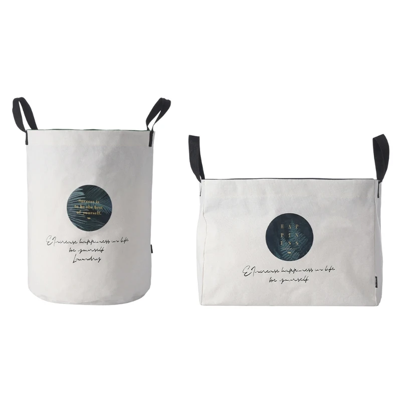 

Durable Home Laundry Basket Round with Handles Collapsible Foldable Canvas Storage Bin Round Square Shape Hampers