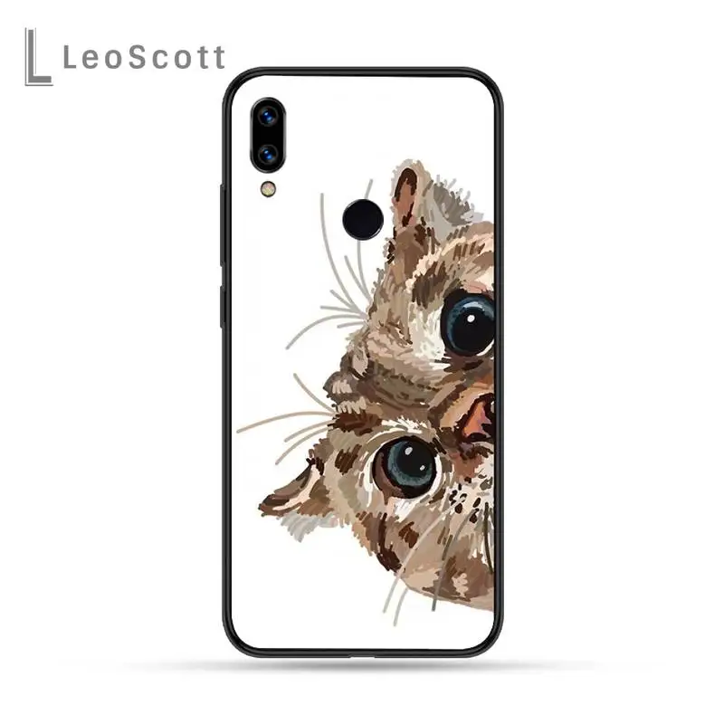 

cat animal cute Phone Case For Xiaomi Redmi note 4 4X 8T 9 9s 10 K20 K30 cc9 9t pro lite max