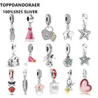 Бусины-шармы женские из серебра 925 пробы с двумя сердечками