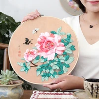 flower butterfly unfinished beginner hand stitched craft embroidery kit printed needlework cross stitch set sewing material pack