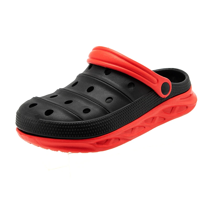 

Men Sandals Summer Shoes Rubber Clogs EVA Garden Shoes Black Flat Boy Slippers