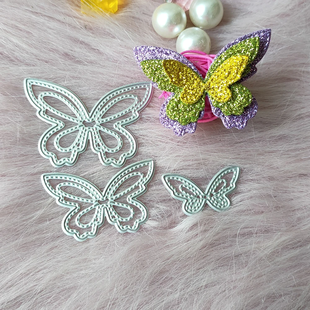 

New 3 Pcs butterflies metal cutting die mould scrapbook decoration embossed photo album decoration card making DIY handicrafts