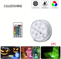 1pc submersible led lights pond lights with remote control 13 led rgb underwater lights for aquariumvase basepondpool