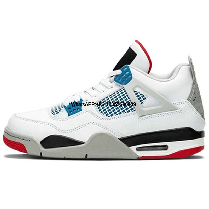 

New High 4s Basketball Shoes 4 Union What The Black Cement Men Women Sneakers Bred Sports Trainer