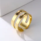 Индивидуальное свадебное кольцо из нержавеющей стали с гравировкой для пар, кольцо с именем на заказ, рождественский подарок, регулируемое кольцо на палец