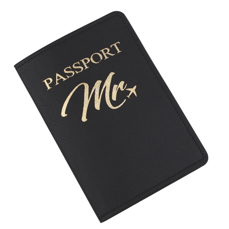 Zoukane Mr Mrs Lover Couple Cross Pattern Passport Cover Letter Women Men Travel Wedding Passport Cover Holder Travel Case CH27