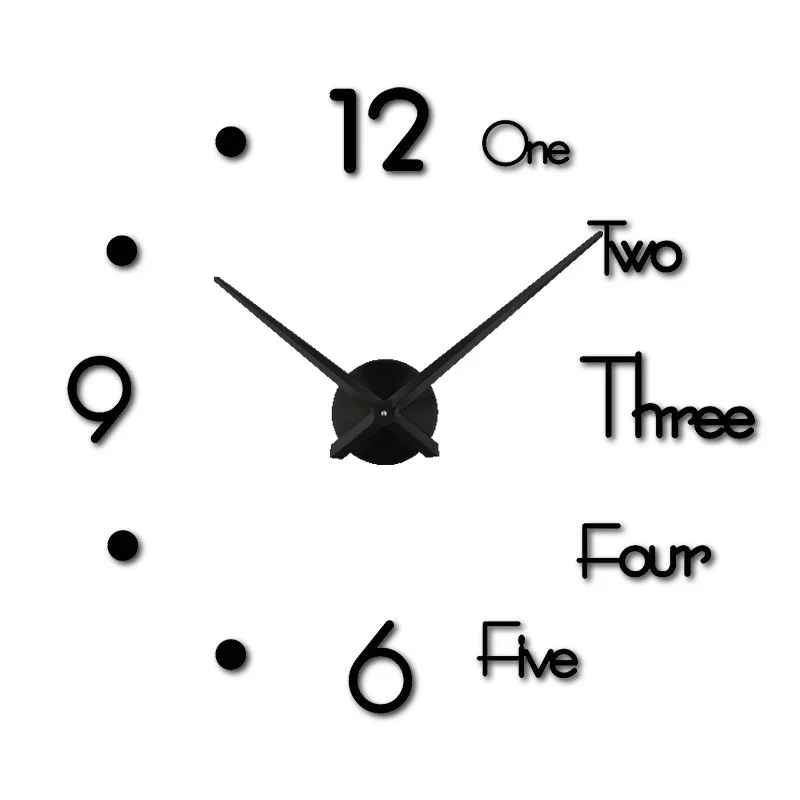 Зеркальные настенные 3d часы в современном стиле креативные Акриловые кварцевые