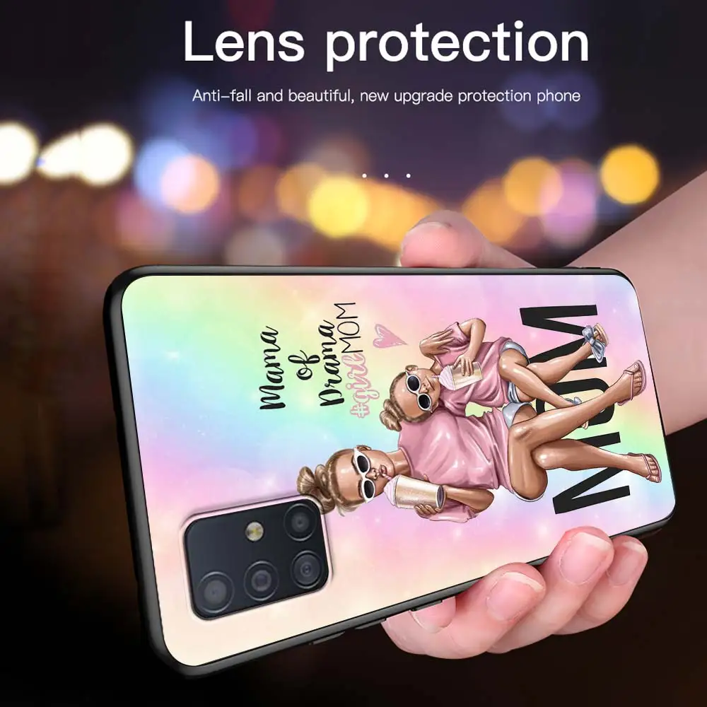 

Super Mom Baby Woman Girls Case For Samsung Galaxy A51 A71 A21s M31 A31 A41 A11 A12 A01 A91 M51 M30s M31s Black Soft Phone Coque