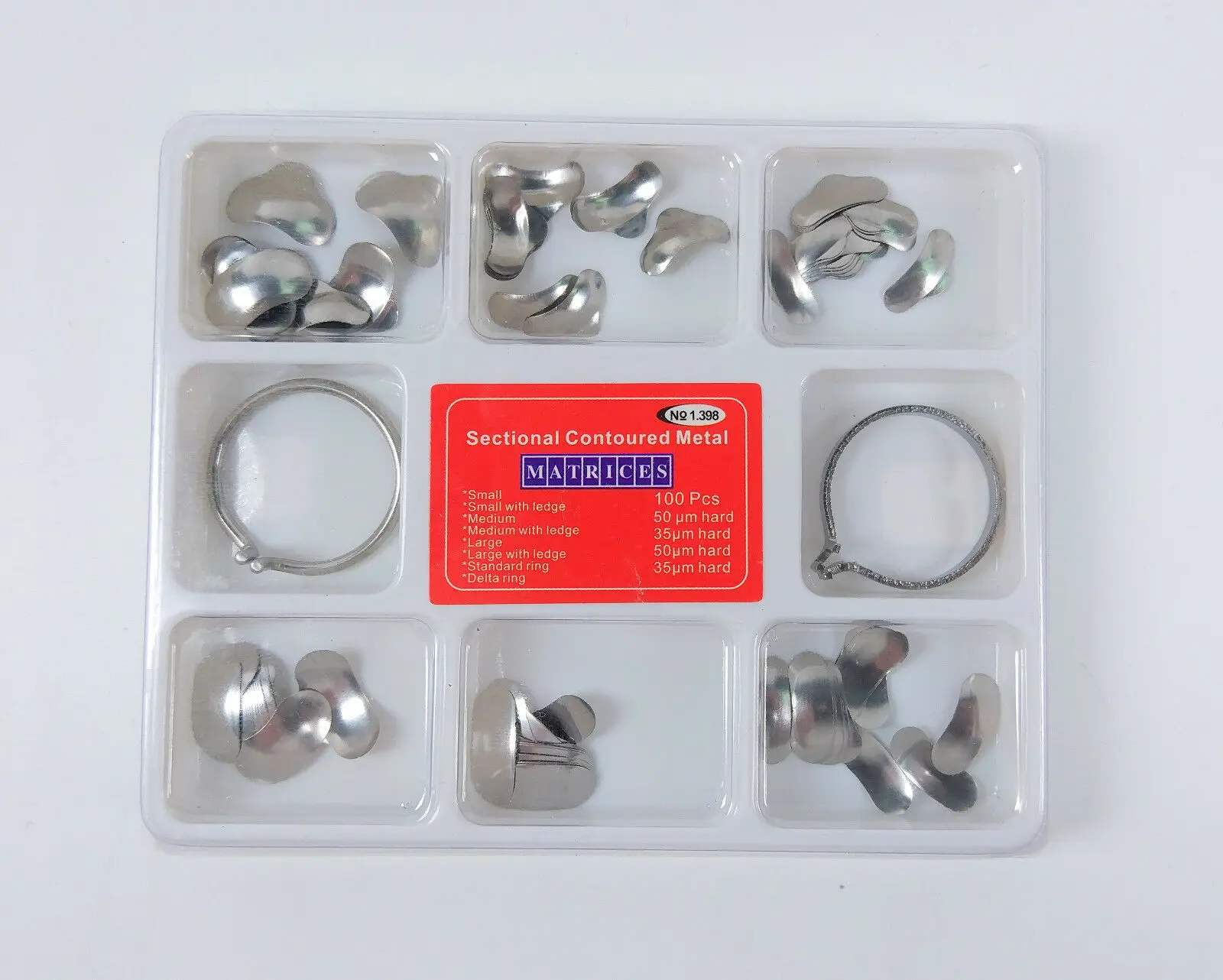 5Sets TOR Dental Matrix Bands Sectional Contoured Matrices Delta Rings Gingival Wall (100+2)/Kit | Красота и здоровье