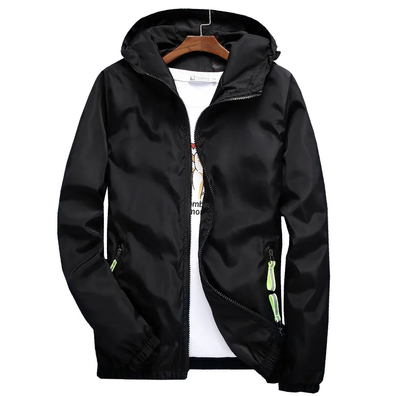 

Jacket Men's Large Size Summer Bomber Spring Windbreaker cloth Streetwear Coat Hood 2020 Fashion Male Clothing 7XL Plus Size 6XL