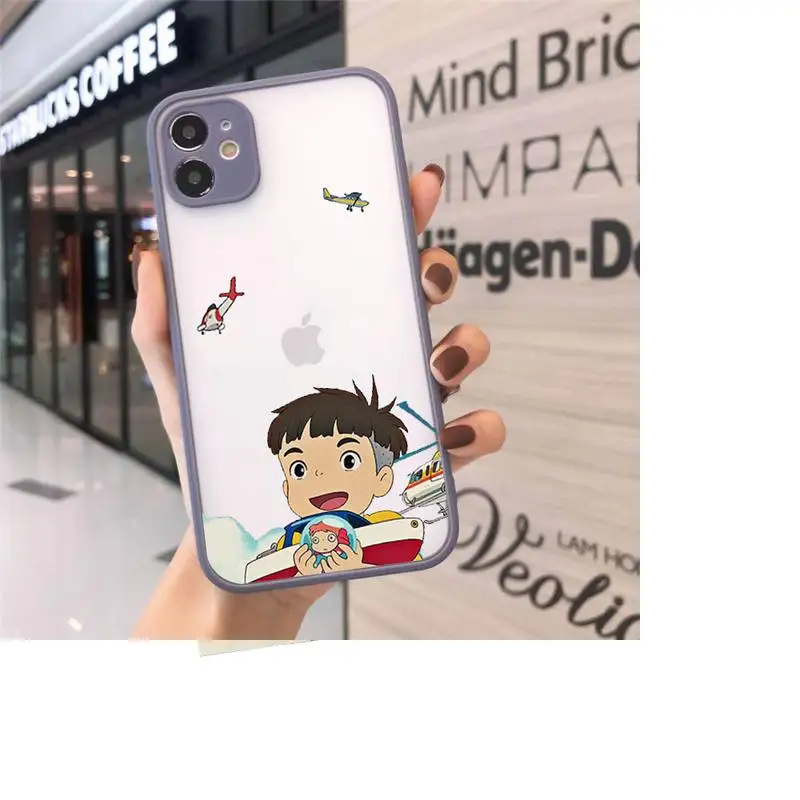

Ponyo on the Cliff Phone Cases Matte transparent For Gray iPhone 12 Mini 11 Pro XR XS Max 7 8 Plus X Back Cover