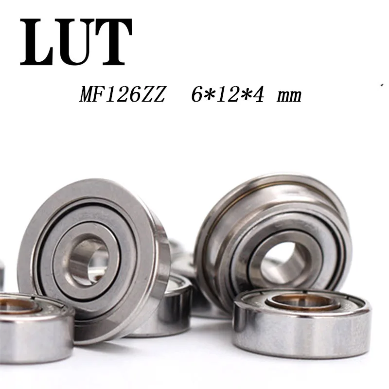 

30pcs High quality ABEC-5 MF126ZZ MF126Z MF126 ZZ LF-1260 6x12x4 mm Steel Shielded Flange Flanged Bearing Radial Ball Bearings
