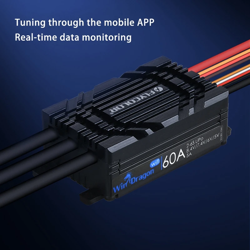 

FLYCOLOR WinDragon ESC 2-6S Speed Controller 60A Support WIFI APP Programming for RC Racing Drone Air