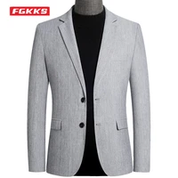 fgkks 2021 spring autumn new mens trendy blazers solid color single breasted suit jacket british gentleman casual blazers male