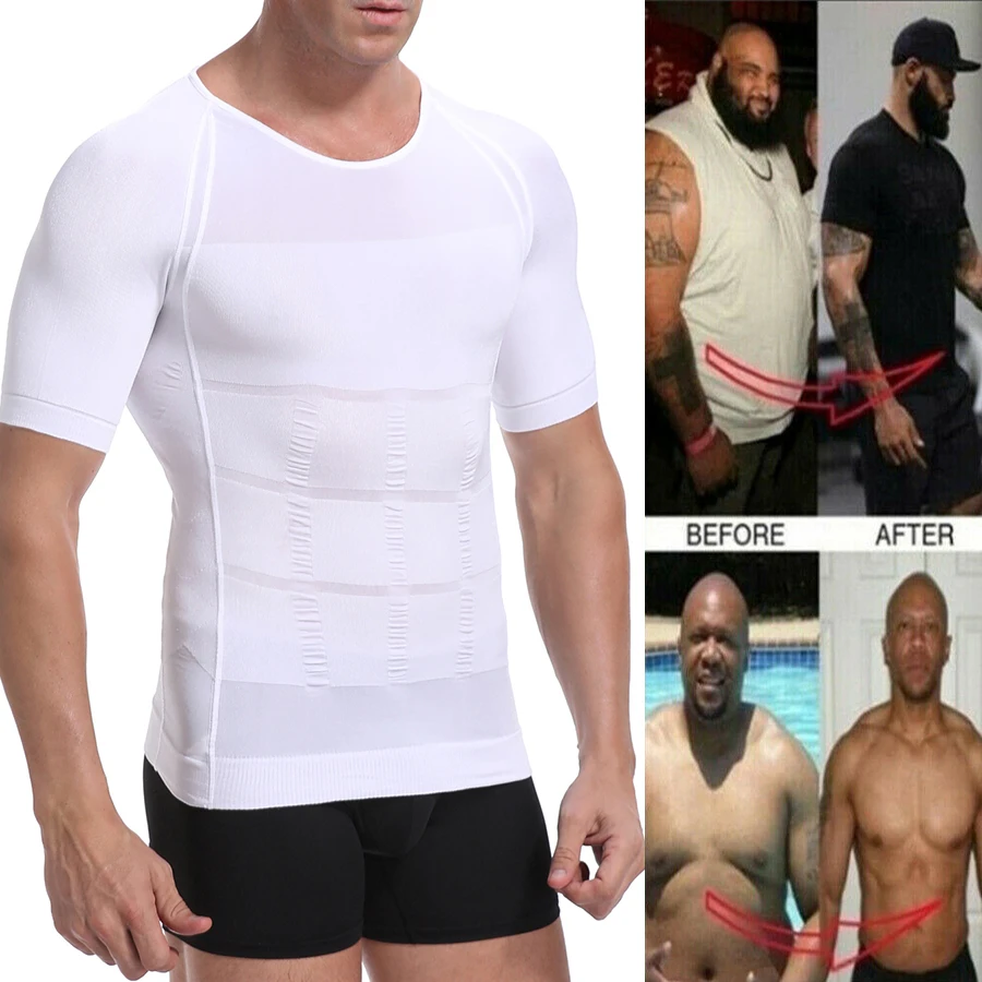 

Classix Men Body Toning T-Shirt Gynecomastia Compression Shirts Posture Corrector Undershirt Belly Slimming Corrective Underwear