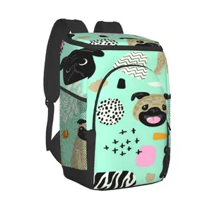 picnic cooler backpack pug dog waterproof thermo bag refrigerator fresh keeping thermal insulated bag free global shipping