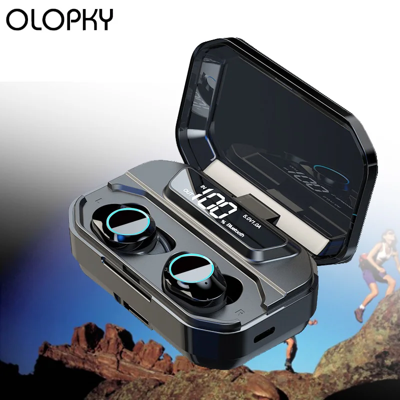 

3300 мАч Smart Touch G02 наушники TWS мини-ящиком беспроводной Bluetooth 5,0 с функцией Мини наушники с Мощность Дисплей наушники