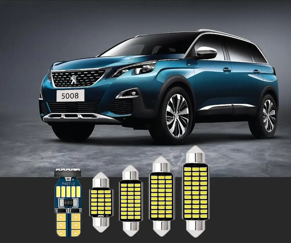 6 комплектов автомобильные лампы для салона светодиодный ОД T10 Peugeot 206 207 208 GT 406 3008