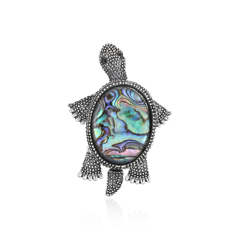 

APSVO Rhinestone Turtle Brooches For Women Vintage Enamel Pin Fashion Animal Pin Accessories Creative Deisgn Vivid Jewelry
