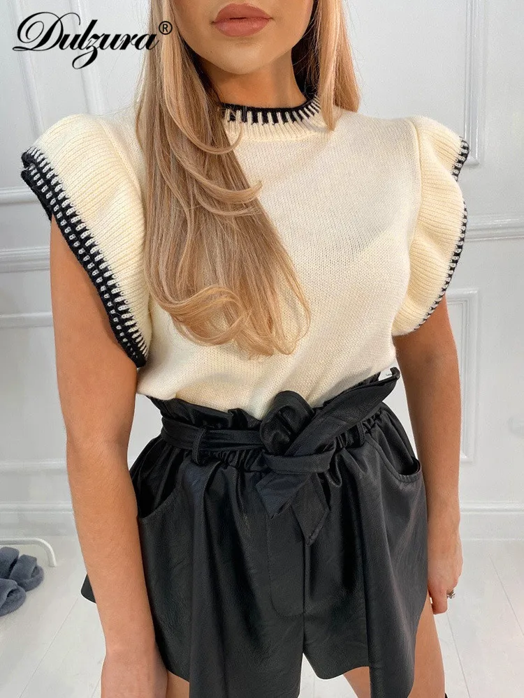 

Dulzura трикотажный женский свитер с длинными рукавами в стиле пэчворк с круглым вырезом элегантные вечерние 2020 осень-зима уличная сладкий