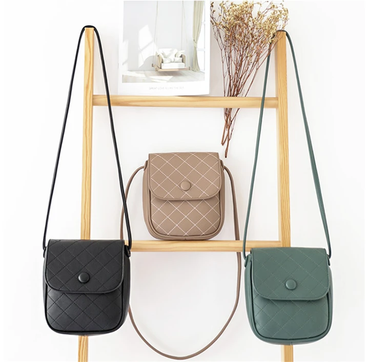 

Thread Artificial Leather Small Cellphone Bag Women Japanese Style Small Size Cute Pu Leather Pouch Bag Lady Daily Messenger Bag