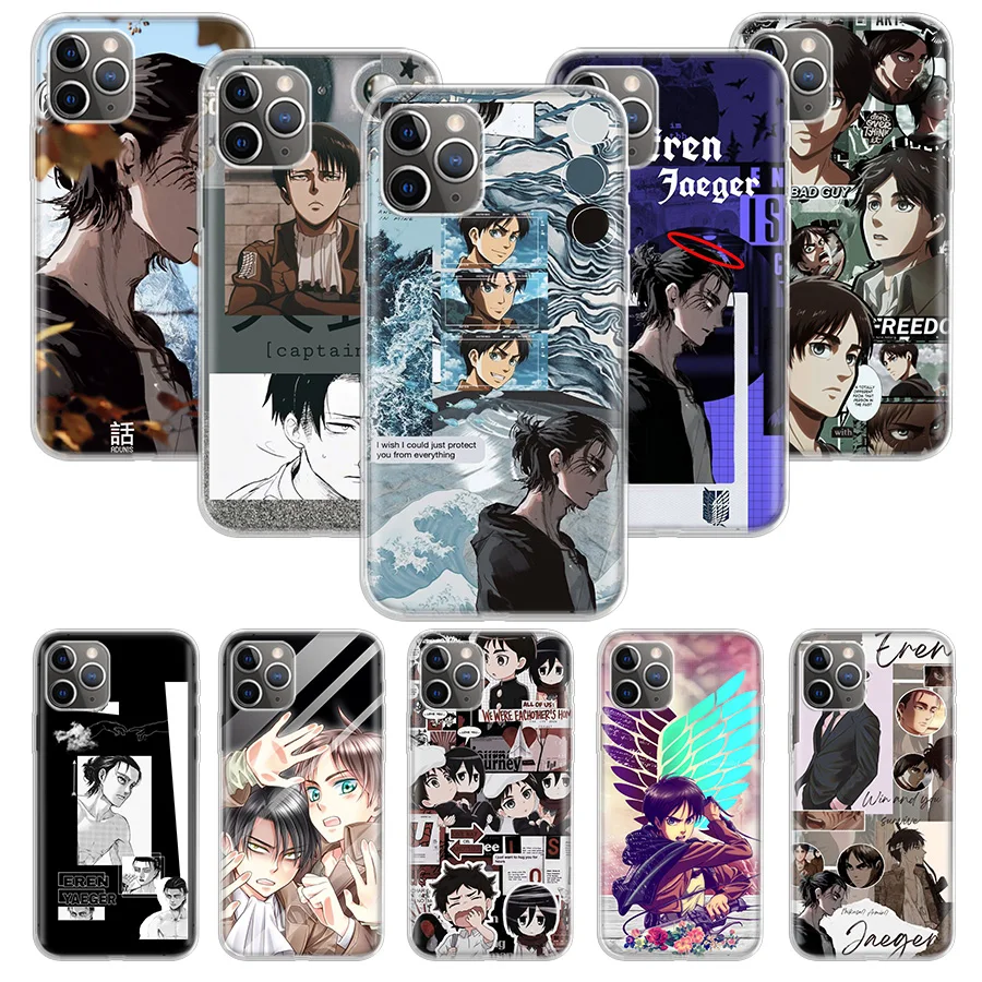 

Attack on Titan Eren Jaeger Smartphone Case Carcasa For iPhone 13 Mini 11 12 Pro Max XR X XS Max 7 8 6 6S Plus Soft Cover Coque
