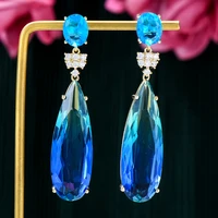 blachette trendy luxury clear water drop earrings for women bohemian geometric jewelry brincos female diy fashion accessories