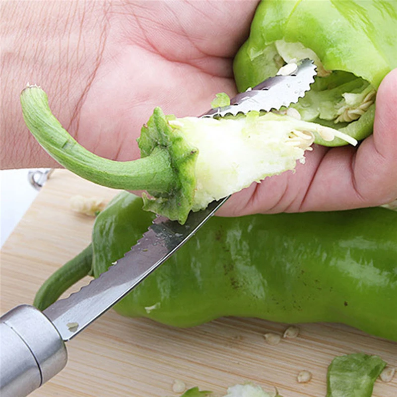 Creative Multifunction Pepper Corers Stainless Steel Chili Seed Remover Separator Device Vegetable Cutter Slicer | Дом и сад