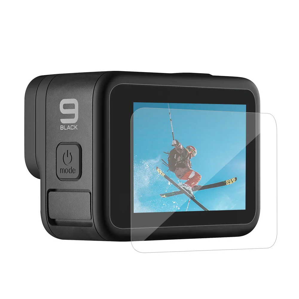 Закаленное стекло для защиты экрана GoPro Hero 10 9 Черная защитная пленка объектива