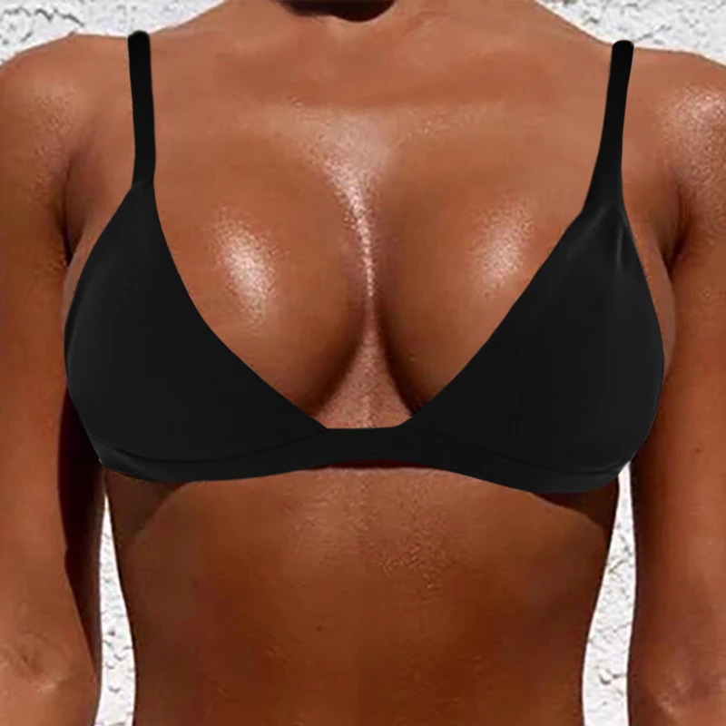 Топы бикини сексуальный женский купальный костюм топ однотонная одежда для