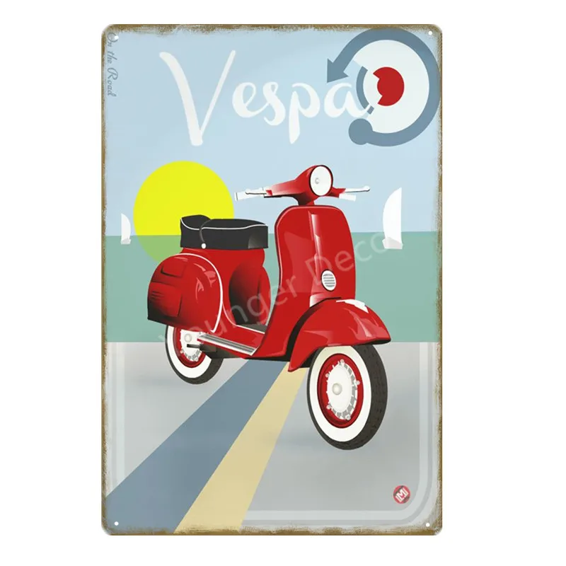 YD0331F Модники, металлические оловянные знаки, итальянские скутеры Lambretta Vespa, винтажная настенная табличка, гаражный магазин, Декор для дома, комнаты, плакат для мотоцикла - Цвет: YD0331F
