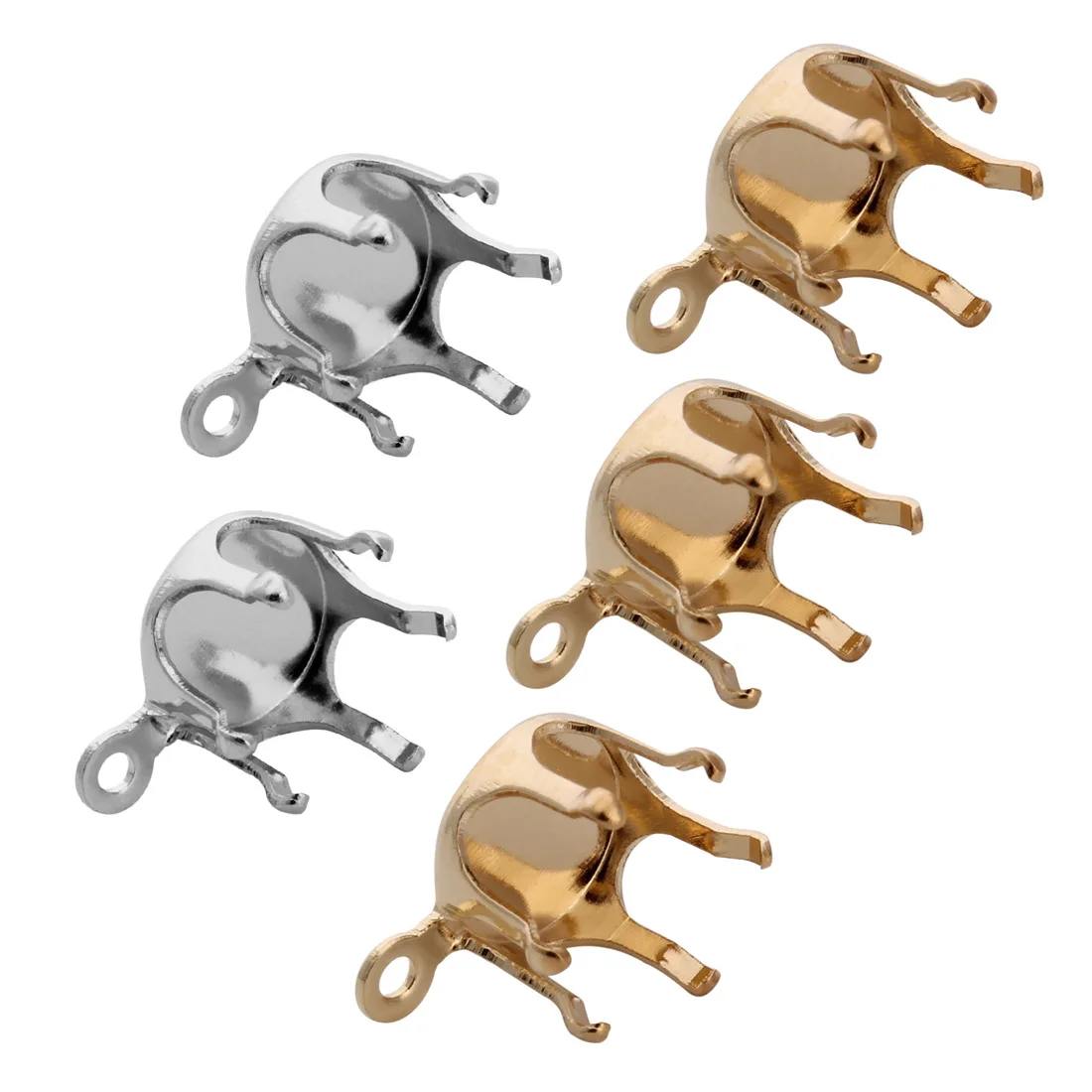 

100pc DIY 5-12mm Round With Hanging Copper Claw Cup Claw Table Empty Claw Support Base Earring Tray Wholesale Accessories