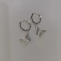 fmily minimalist 925 silver needle temperament butterfly earrings retro fashion elegant jewelry for girlfriend gift