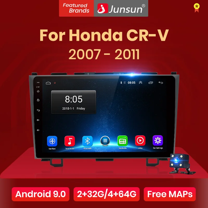 Junsun 2G 32G Android 8,1 4G автомагнитола системный блок плеер 2 din андроид авто магнитола gps навигатор для Honda CRV 3 2006 2007 2008-2011 Штатное Головное устройство для Хонда CR-V автомобильная мультимедиа no DVD
