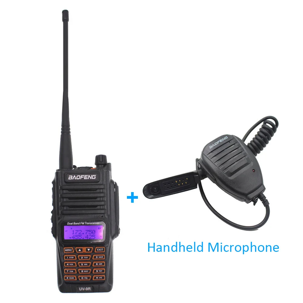 UV-9R-Microphone Baofeng UV-9R рация 2200 мАч IP67 Водонепроницаемый 136-174/400-520 МГц двухдиапазонный двойной режим ожидания двухстороннее радио UV9R - Цвет: UV-9R-Microphone