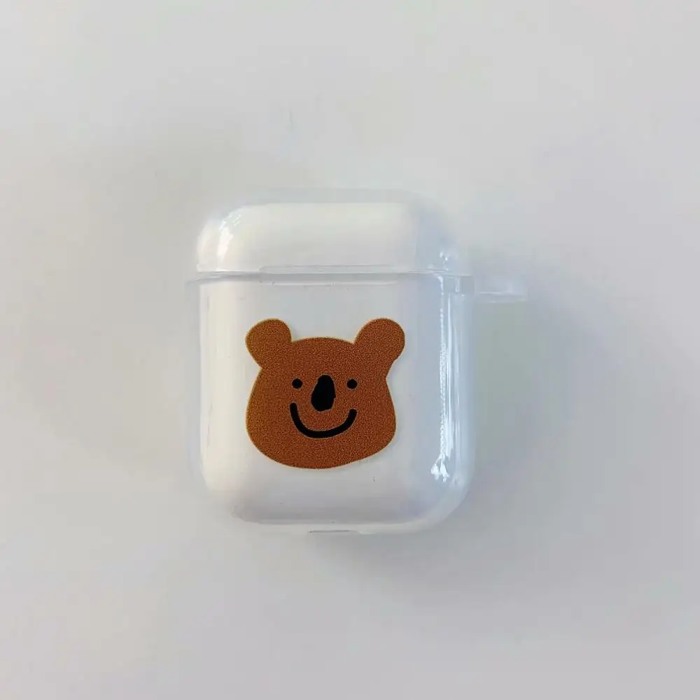 1 Для AirPods чехол с милым мультяшным медведем кроликом чехол для наушников s для Apple Airpods 2 ins стильный Забавный мягкий силиконовый защитный чехол - Цвет: 1