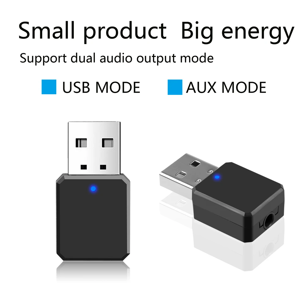 Дропшиппинг USB AUX Беспроводной адаптер Bluetooth5.1 аудио приемник 3 5 мм Aux кабель синий