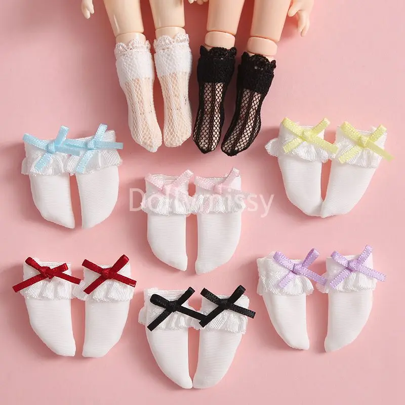 1 пара мини милые кукольные носки с бантиком для OB11 1/12BJD, holala, Obitsu 11 кукольные короткие носки для кукольной обуви аксессуары для носков