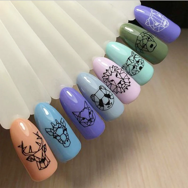 Маникюрные наклейки для ногтей сделай сам 1 лист Водные Наклейки черный