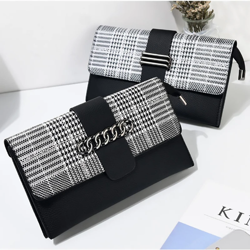 Модный кошелек для женщин вместительный бумажник на застежке кожаный женский